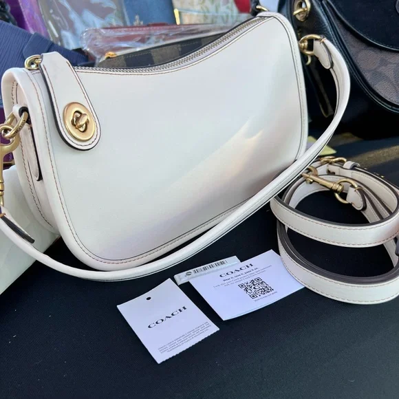 Coach Swinger Bag White Leather Shoulder Bag NWT - Picture 13 of 17